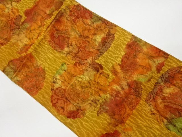 リサイクル　抽象模様織出し名古屋帯